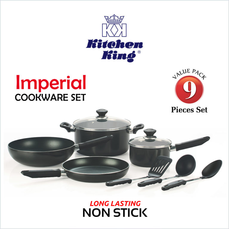 nonstick cookware set. Kitchen King. Imperial Gift Set 9 Pcs