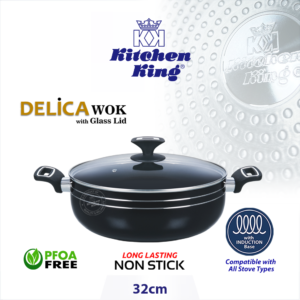 Karahi Pan. Induction cookware. induction cooktop. cookware for electric stove. best non stick cookware in Pakistan. Karahi with glass lid. Nonstick kitchenware.