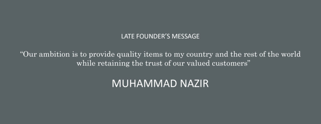 CEO of Kitchen King cookware, Founders message. Nazir Ahmed.