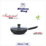 best nonstick cookware Imperial Wok long handle with glass lid 20cm