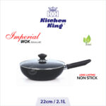 best nonstick cookware Imperial Wok long handle with glass lid 22cm