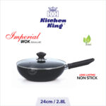 best nonstick cookware Imperial Wok long handle with glass lid 24cm