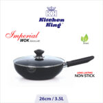 best nonstick cookware Imperial Wok long handle with glass lid 26cm