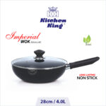 best nonstick cookware Imperial Wok long handle with glass lid 28cm
