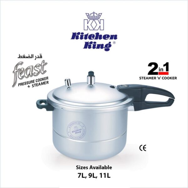 best quality pressure cooker in pakistan, kitchen king cookware. Pressure Cooker with steamer.