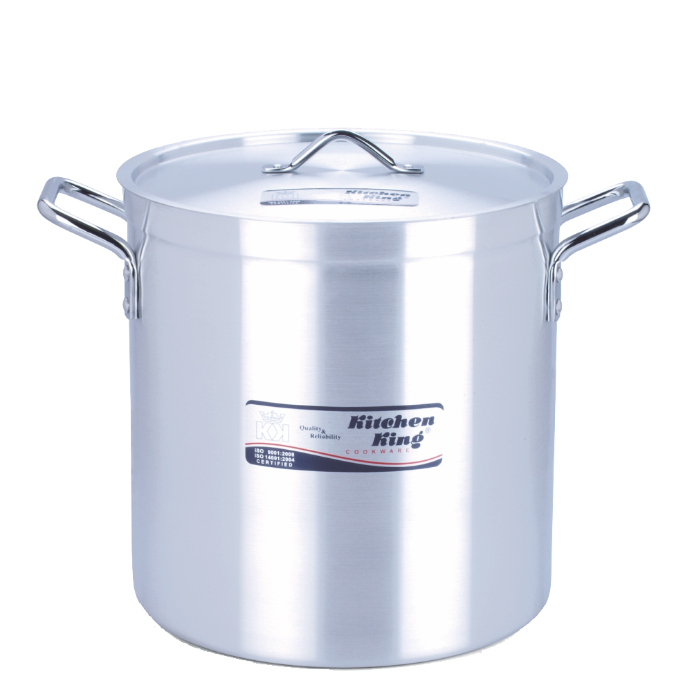 Kitchen King professional stock pot designed for high-capacity cooking in restaurants and homes