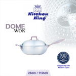Induction Karahi/Wok for best daily cooking. Silver steel karahi pot. Induction cookware