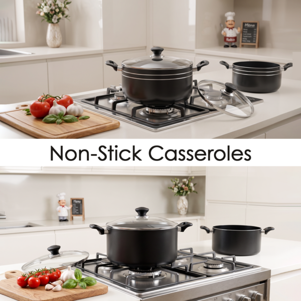 Find nonstick cooking pots and casseroles that make cooking and cleanup easy. Durable, non-toxic, and ideal for delicious family meals.