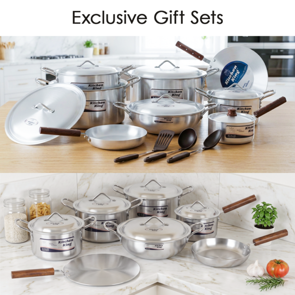 Looking for gifts? Find the best cookware gift sets for newlyweds and chefs. A perfect choice containing all cooking pots, karahi pan and frying pans.
