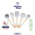 kitchen king silicone spoons set 5 pcs. best for nonstick cookware
