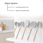 Silicone Cooking Spoons - 5 Pcs Set - Image 3