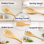 Bamboo Cooking Spoons - 5 Pcs Set - Image 2